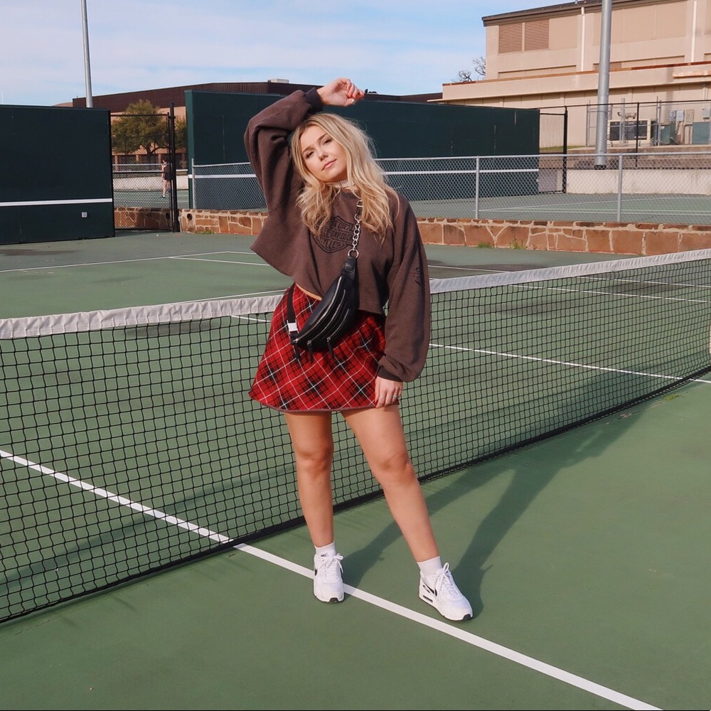 plaid cher style mini skirt